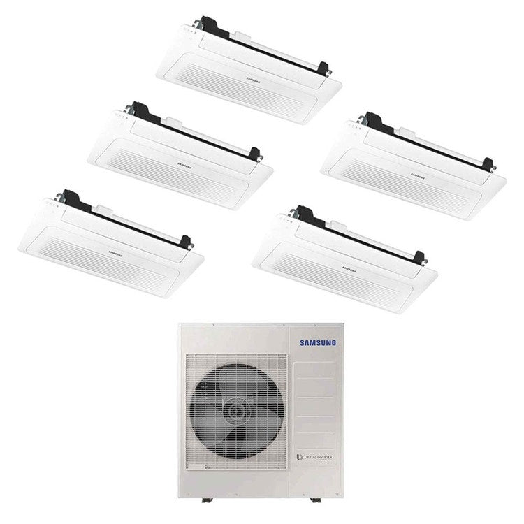 Samsung 5-fach-Split-Klimagerät 1-Wege-Kassette WINDFREE, Inverter, Weiß – Außengerät R32 10 kW, Innengeräte 9000+9000+9000+9000+12000 BTU AJ100TXJ5KG/EU+AJ0[26|26|26|26|35]TN1DKG/EU