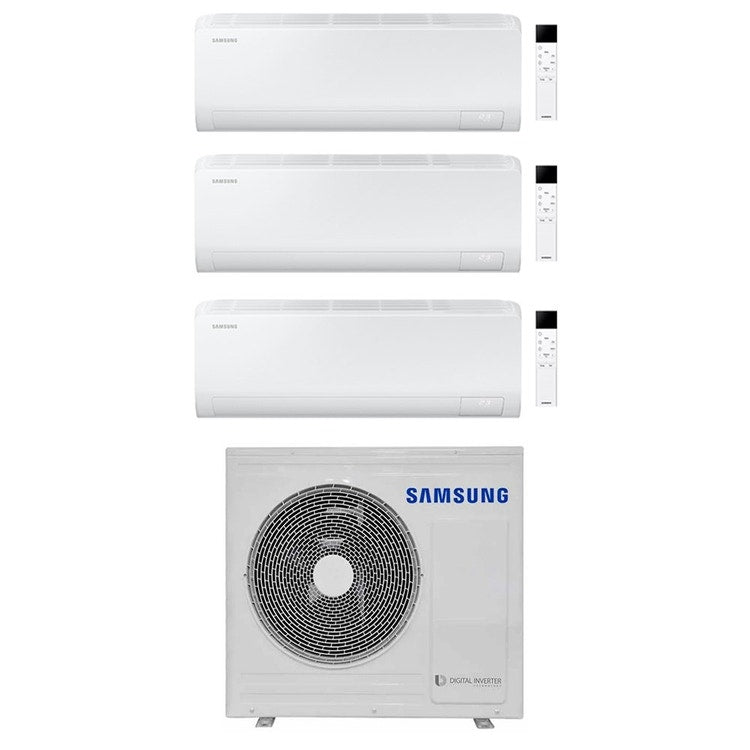 Samsung 3-fach-Split-Klimagerät CEBU S2, Wandgerät, Inverter, WLAN, Weiß – Außengerät R32 6,8 kW, Innengeräte 7000+9000+18000 BTU AJ068TXJ3KG/EU+AR50F[07|09|18]C1AHNEU
