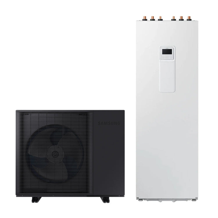 Samsung Komplettsystem aus drei Phasen Inverter-Wärmepumpe 16 kW und ClimateHub 260 Liter System für Heizung, Kühlung und Warmwasserbereitung, Steuerung inklusive EHS MONO R290 AE160CXYDGK/EU+AE260CNWMGG/EU