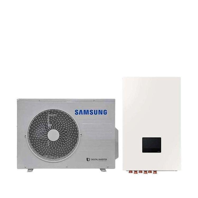 Samsung Komplettsystem aus Inverter-Wärmepumpe 6 kW und Hydro Unit S2-System 2 Zonen für Heizung, Kühlung und Trinkwarmwasserbereitung EHS SPLIT AE060RXEDEG/EU+AE160DNZSPG/EU