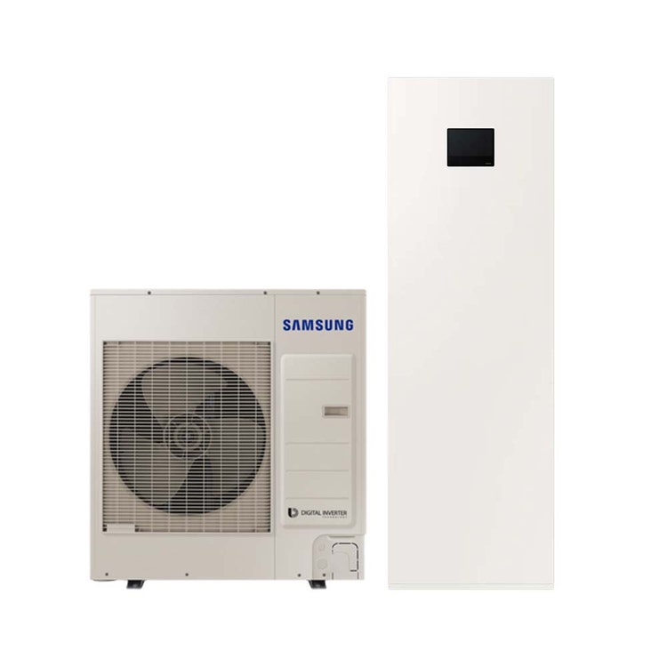 Samsung Komplettsystem aus dreiphasiger Inverter-Wärmepumpe 9 kW und ClimateHub S2 2-Zonen-System für Heizung, Kühlung und Trinkwarmwasserbereitung EHS SPLIT AE090RXEDGG/EU+AE200DNXSPG/EU