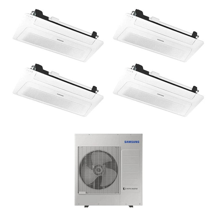 Samsung 4-fach-Split-Klimagerät 1-Wege-Kassette WINDFREE, Inverter, Weiß – Außengerät R32 10 kW, Innengeräte 9000+9000+9000+12000 BTU AJ100TXJ5KG/EU+AJ0[26|26|26|35]TN1DKG/EU