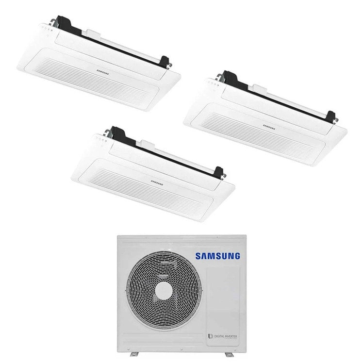 Samsung 3-fach-Split-Klimagerät 1-Wege-Kassette WINDFREE, Inverter, Weiß – Außengerät R32 8 kW, Innengeräte 9000+12000+12000 BTU AJ080TXJ4KG/EU+AJ0[26|35|35]TN1DKG/EU