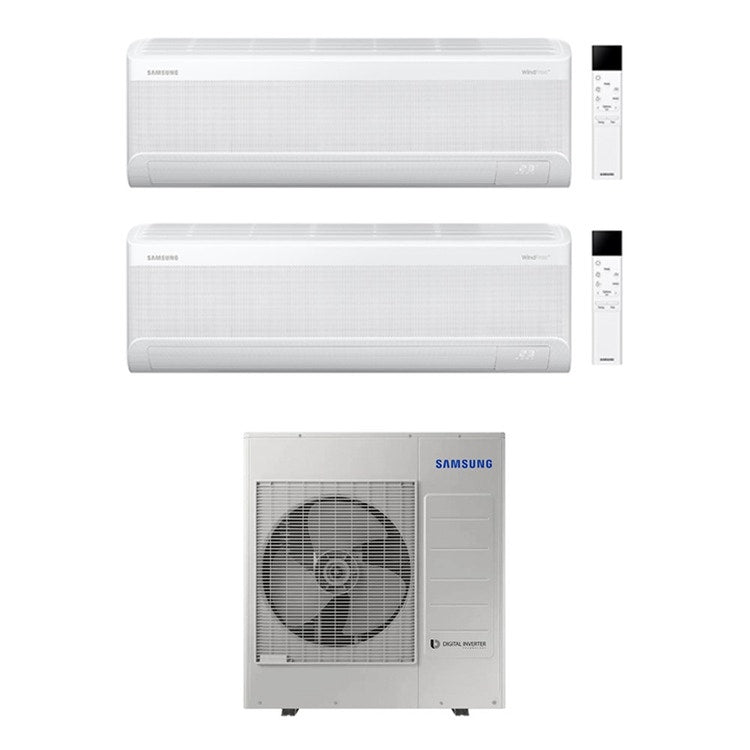 Samsung 2-fach-Split-Klimagerät WINDFREE AVANT S2, Wandgerät, Inverter, WLAN, Weiß – Außengerät R32 10 kW, Innengeräte 9000+18000 BTU AJ100TXJ5KG/EU+AR70F[09|18]C1AWNEU