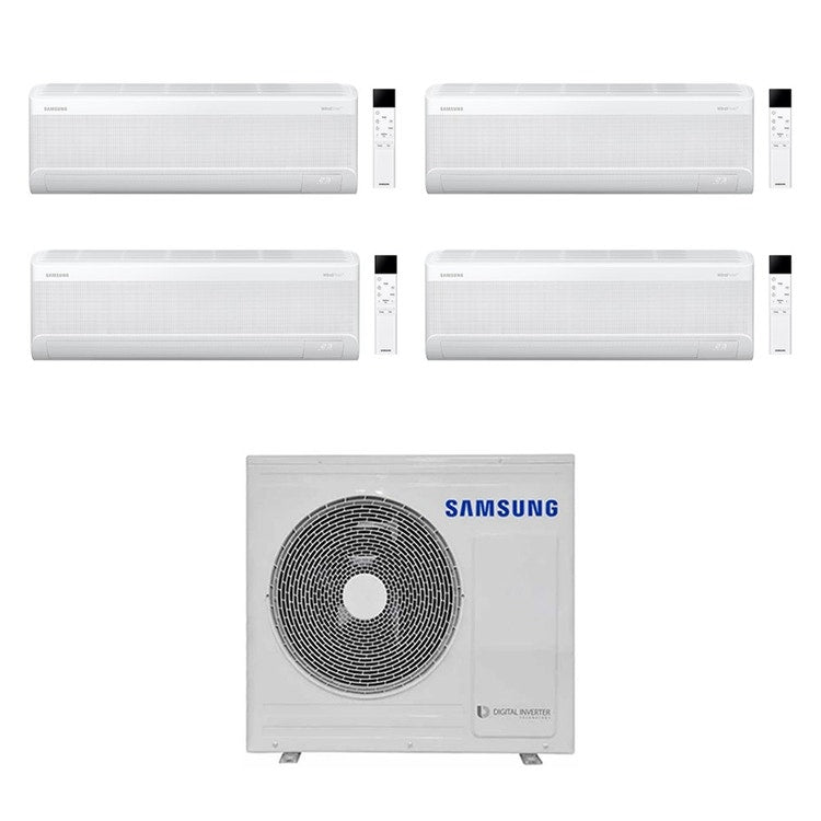 Samsung 4-fach-Split-Klimagerät WINDFREE AVANT S2, Wandgerät, Inverter, WLAN, Weiß – Außengerät R32 8 kW, Innengeräte 7000+7000+9000+9000 BTU AJ080TXJ4KG/EU+AR70F[07|07|09|09]C1AWNEU