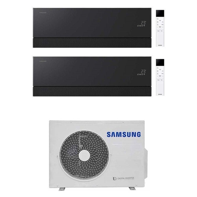Samsung 2-fach-Split-Klimagerät WINDFREE Première, Wandgerät, Inverter, WLAN, Soapstone Charcoal – Außengerät R32 5,2 kW, Innengeräte 12000+12000 BTU AJ052TXJ3KG/EU+AR70H[12|12]C1ABNEU