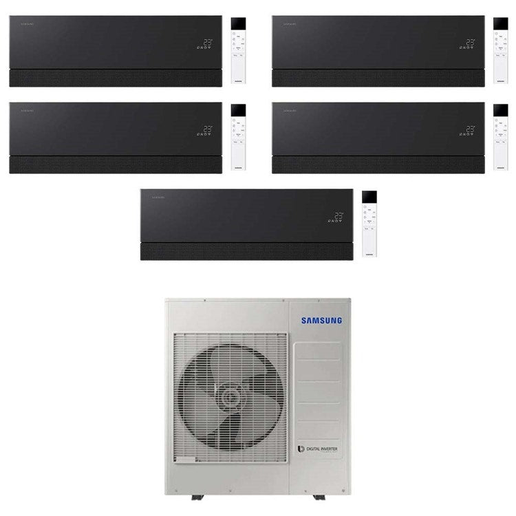 Samsung 5-fach-Split-Klimagerät WINDFREE Première, Wandgerät, Inverter, WLAN, Soapstone Charcoal – Außengerät R32 10 kW, Innengeräte 7000+9000+9000+9000+9000 BTU AJ100TXJ5KG/EU+AR70H[07|09|09|09|09]C1ABNEU