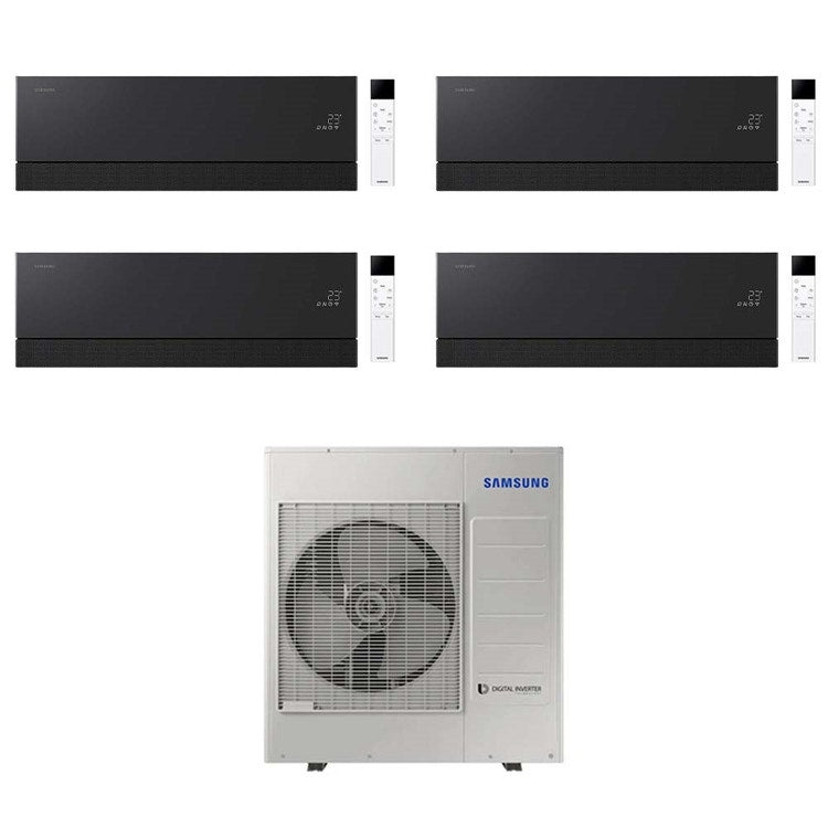 Samsung 4-fach-Split-Klimagerät WINDFREE Première Plus, Wandgerät, Inverter, WLAN, Soapstone Charcoal – Außengerät R32 10 kW, Innengeräte 7000+7000+7000+9000 BTU AJ100TXJ5KG/EU+AR70H[07|07|07|09]CAABNEU