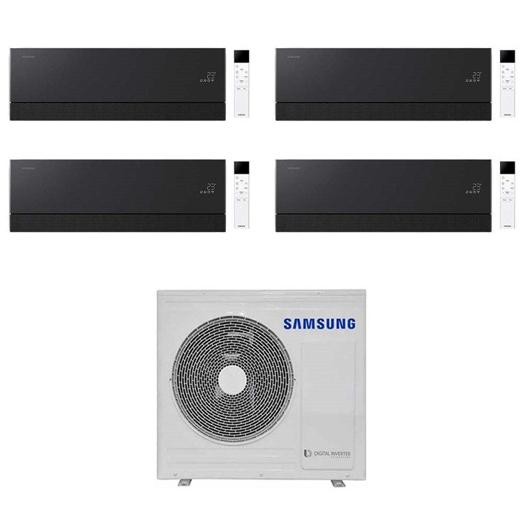 Samsung 4-fach-Split-Klimagerät WINDFREE Première Plus, Wandgerät, Inverter, WLAN, Soapstone Charcoal – Außengerät R32 8 kW, Innengeräte 7000+9000+12000+12000 BTU AJ080TXJ4KG/EU+AR70H[07|09|12|12]CAABNEU
