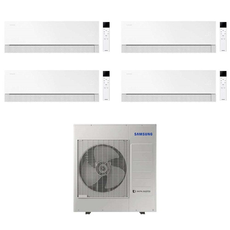 Samsung 4-fach-Split-Klimagerät WINDFREE Première, Wandgerät, Inverter, WLAN, Essential White – Außengerät R32 10 kW, Innengeräte 7000+7000+18000+18000 BTU AJ100TXJ5KG/EU+AR70H[07|07|18|18]C1AWNEU