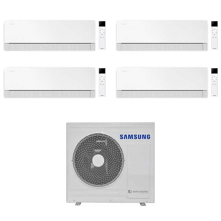 Samsung 4-fach-Split-Klimagerät WINDFREE Première, Wandgerät, Inverter, WLAN, Essential White – Außengerät R32 8 kW, Innengeräte 7000+7000+7000+9000 BTU AJ080TXJ4KG/EU+AR70H[07|07|07|09]C1AWNEU