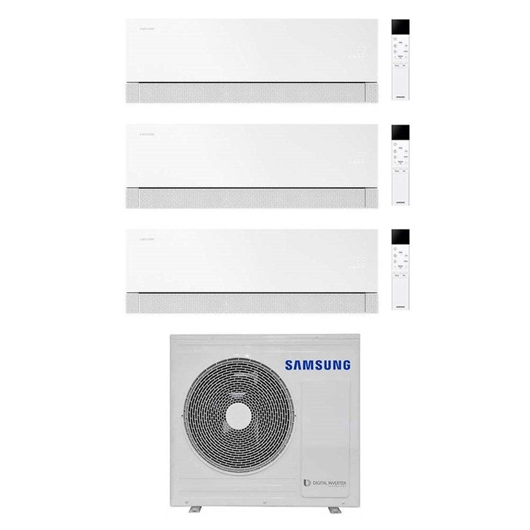 Samsung 3-fach-Split-Klimagerät WINDFREE Première Plus, Wandgerät, Inverter, WLAN, Essential White – Außengerät R32 6,8 kW, Innengeräte 7000+12000+12000 BTU AJ068TXJ3KG/EU+AR70H[07|12|12]CAAWNEU