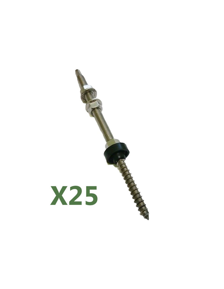 Satz mit 25 Doppelgewindeschraube M10x300mm Wellige Dächer Ein gewelltes