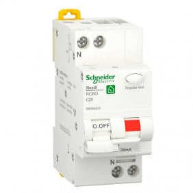 Schneider R9D60620 Fehlerstrom-Schutzschalter AC Typ 20 A 1P+N 30 mA 4,5 kA