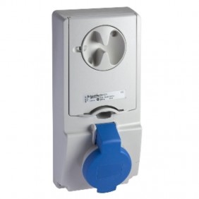 Schneider 82131 Steckdose mit vertikaler Verriegelung 2x16 A+E Zubehör 230 V IP44