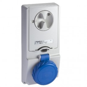 Schneider 82181 Steckdose mit vertikaler Verriegelung 2x16 A+E Zubehör 230 V IP65