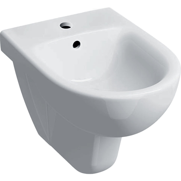 Geberit Hängendes Bidet, mit Armaturenloch und Überlauf, Weiß, glänzende Oberfläche SELNOVA 500.264.01.7