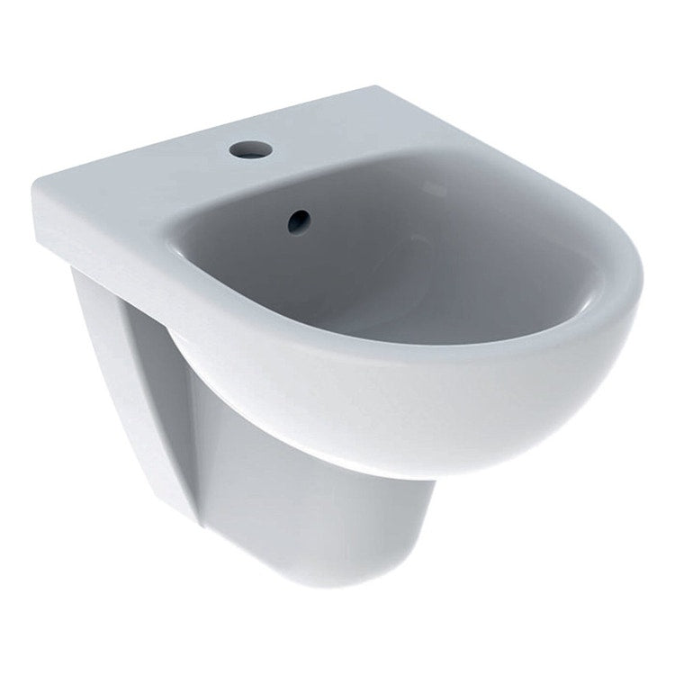 Geberit Hängendes Bidet, mit Wasserhahnloch und Überlauf, kompakt, Weiß, glänzende Oberfläche SELNOVA COMPACT 500.368.01.7