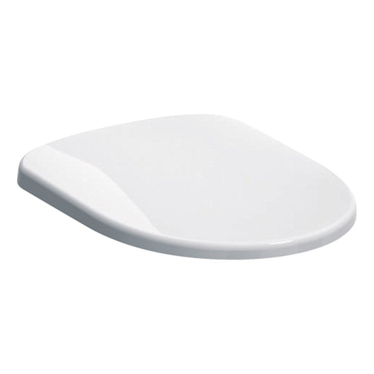 Geberit Sitz mit oberer Befestigung, Scharniere aus verchromtem Messing, mit Softclose, Weiß glänzende Oberfläche SELNOVA 500.333.01.1