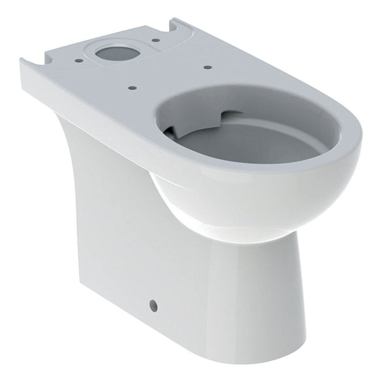 Geberit Stand-WC mit Schub, für externe Monoblock-Spülkasten, ohne Sitz, verdeckte Befestigung, spülrandlos, Weiß, glänzende Ausführung SELNOVA 500.488.01.7