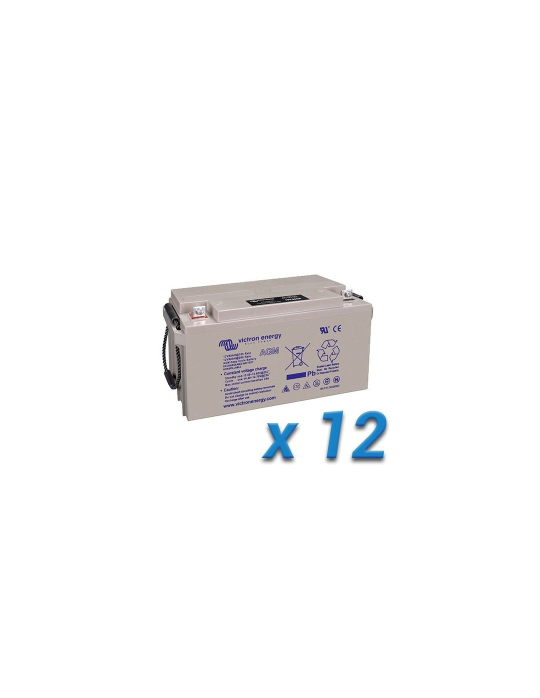 Set 12 x Batterie 220Ah 12V AGM Deep Cycle Victron Energy Photovoltaik Camper