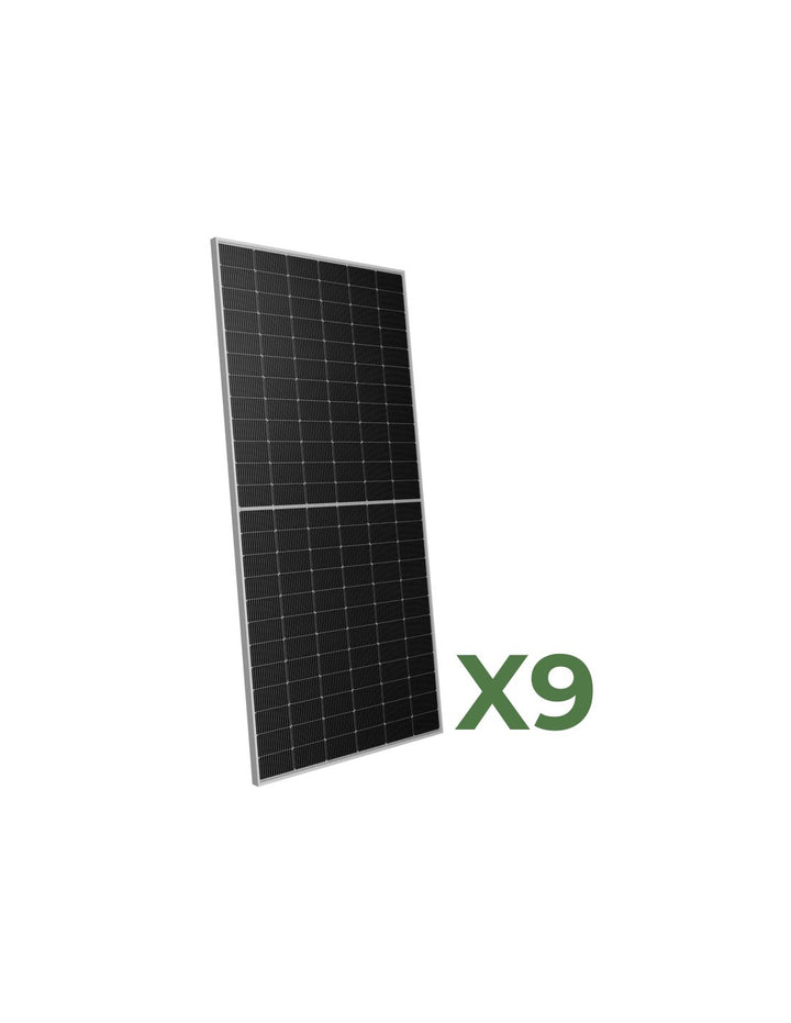 Set 9 595W Gesamt 5355W bifaziale Photovoltaik-Solarmodul mono Peimar Halbzellen