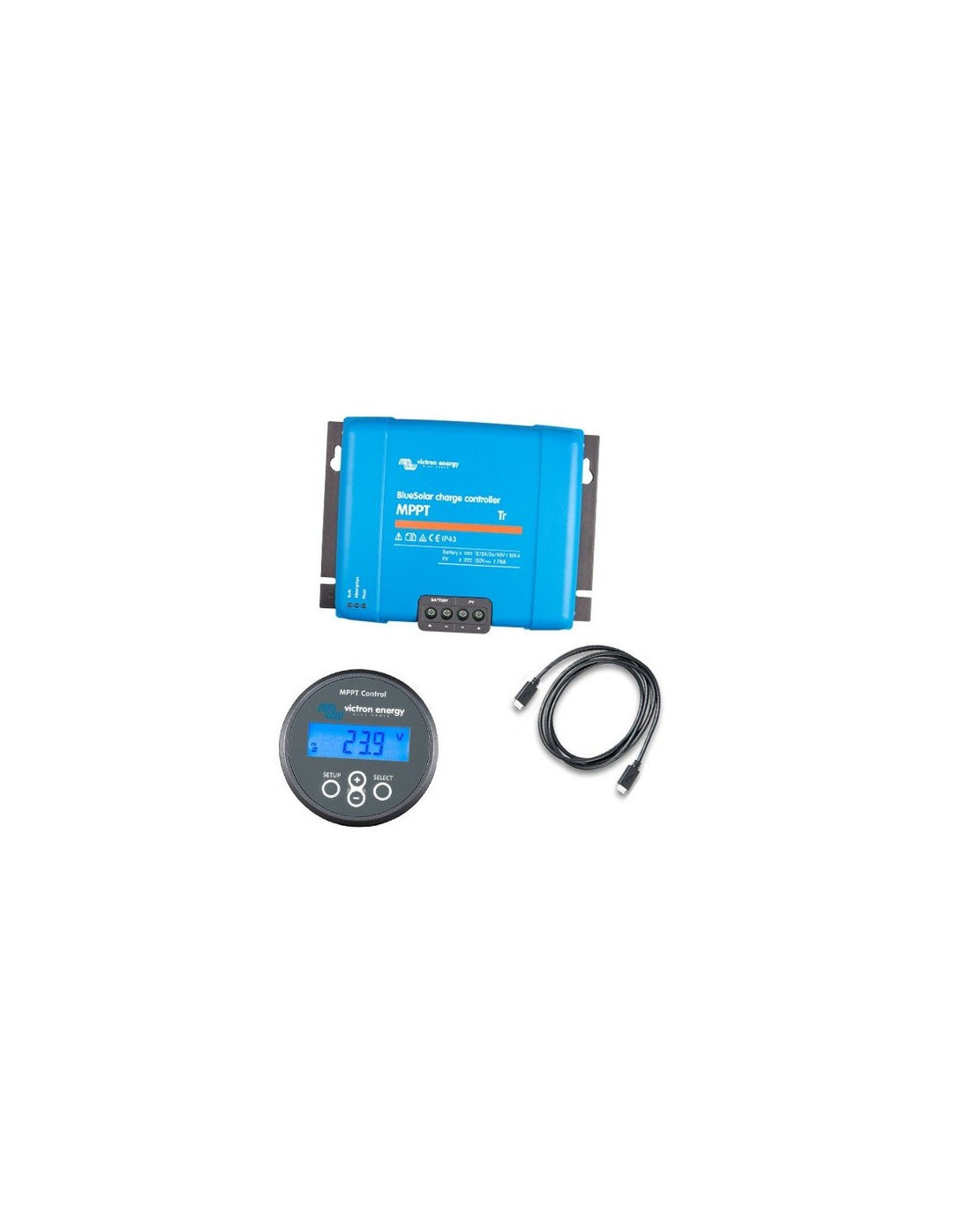 Set Charge Controller BlueSolar MPPT 150/60-Tr 150VOC 60A + Display MPPT Control