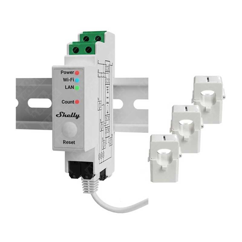 Shelly Pro 3EM 120A - Vernetzter Energiezähler Wi-Fi -