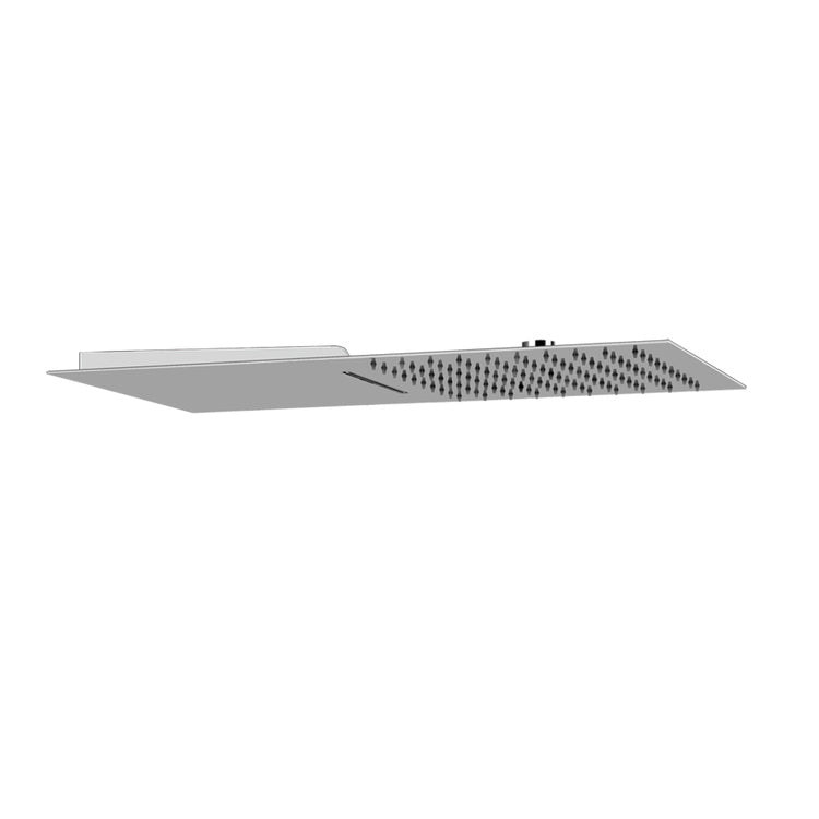 Gessi Duschsystem Quadro 300 Multifunktion Regen/Wasserfall zur Wandmontage, kombinierbar mit Fernbedienung zwei Ausgänge (nicht enthalten), Oberfläche Steel Brushed TREMILLIMETRI 33083#239