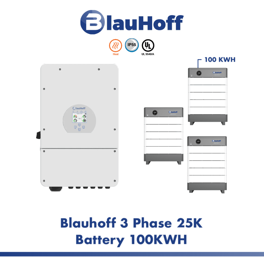 Blauhoff 25K/100 kWh HV 3 Fase Systeem Powerpack IP55 100aH 1C Charge/Discharge