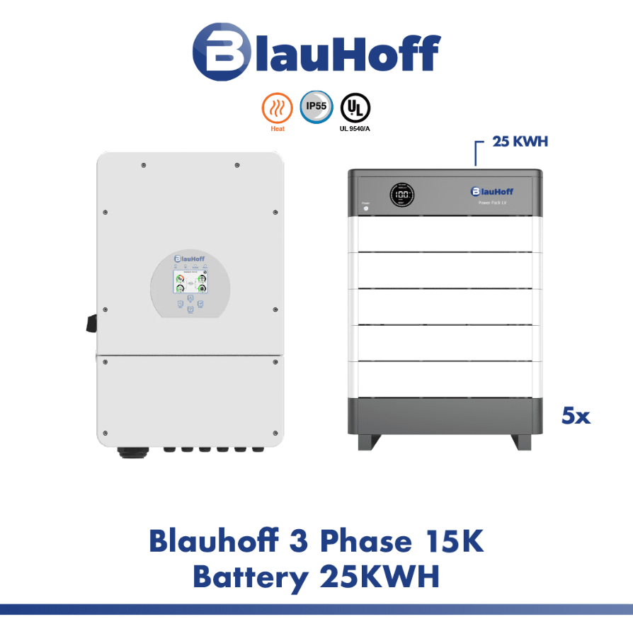 Blauhoff 15K/25 kWh HV 3 Fase Systeem Powerpack IP55 100aH 1C Charge/Discharge