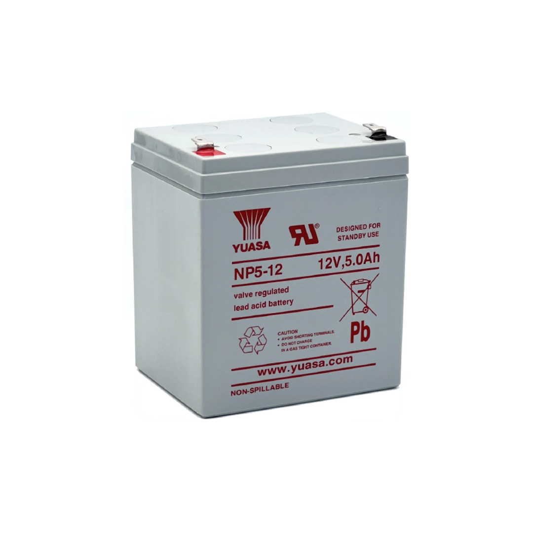 YUASA NP5-12L Hochstrom-Bleiakku – 12V 5Ah AGM-Batterie wartungsfrei für USV & Sicherheitssysteme