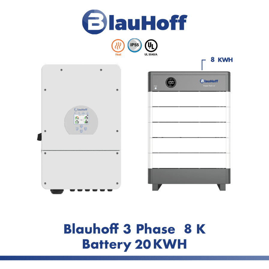 Blauhoff 8K/20kWh LV 3 Fase Systeem Powerpack IP55 100aH 1C Charge/Discharge