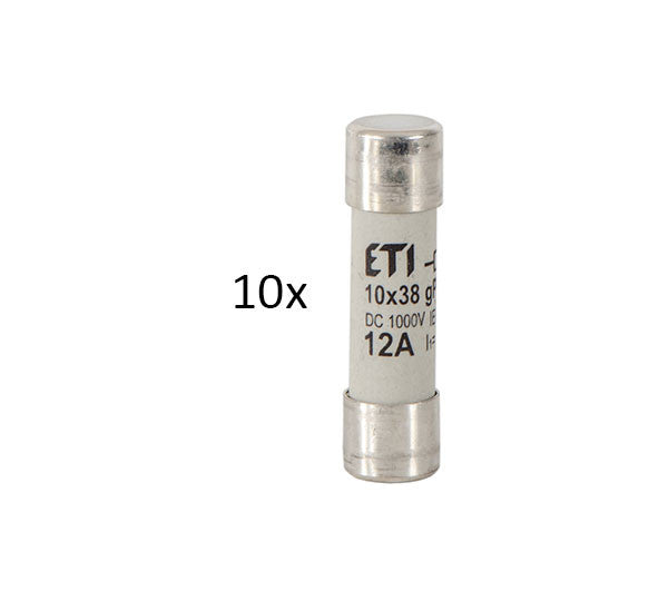 Solarics_DIVERSE Zubehör PV-FUSE 12A 10X38 1000V (PACKAGE OF 10 PCS) 10X SICHERUNGSEINSATZ 12A