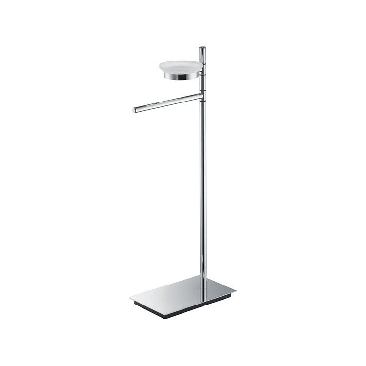 Colombo Design Standfuß mit Seifenhalter und Handtuchhalter, Chrom-Finish SQUARE B99020CR