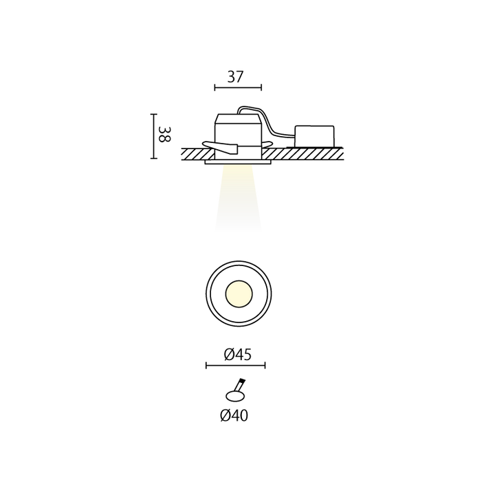 AqLus A5–655.30.16 LED-Einbaustrahler 3 W