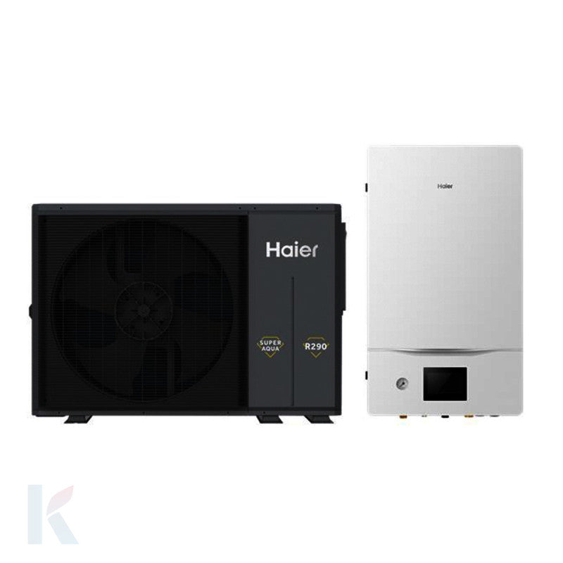 Solarics Haier AW082HUGHA + HU102WAHYA – Super Aqua GT Hidros Split R290 Wärmepumpe