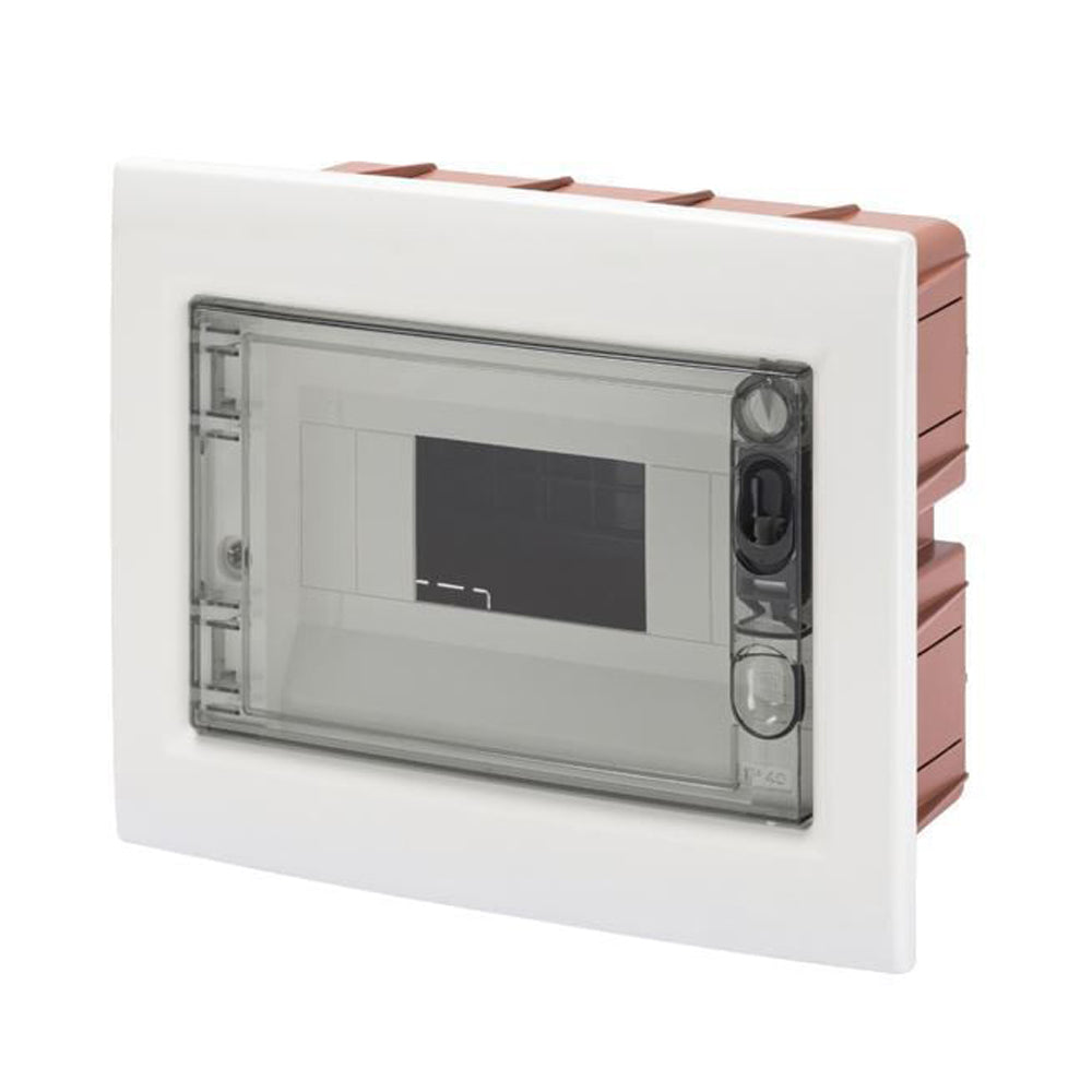 Gewiss Unterputz-Kleinverteiler, 8 Module, transparente Tür