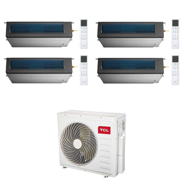 TCL 4-fach-Split-Klimagerät Kanalgerät, Inverter, WLAN – Außengerät R32 12,2 kW, Innengeräte 12000+12000+12000+12000 BTU MT4250+MN[12|12|12|12]DW1