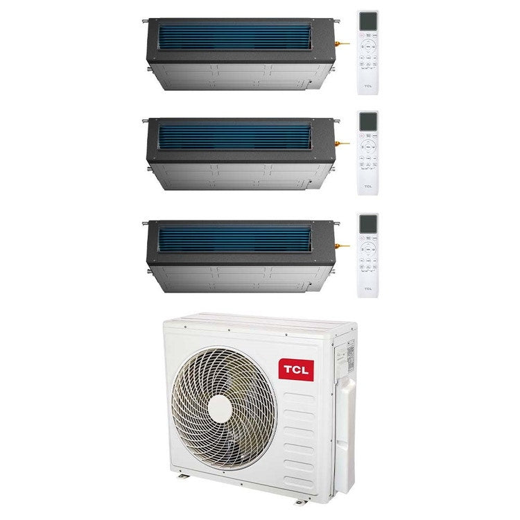 TCL 3-fach-Split-Klimagerät Kanalgerät, Inverter, WLAN – Außengerät R32 12,2 kW, Innengeräte 12000+12000+18000 BTU MT4250+MN[12|12]DW1+MN[18]DW2