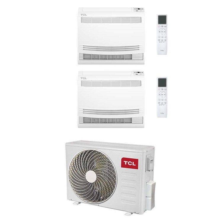 TCL 2-fach-Split-Klimagerät Konsole, Inverter, WLAN, Weiß – Außengerät R32 5,1 kW, Innengeräte 9000+9000 BTU MT1821+MN[09|09]Z2