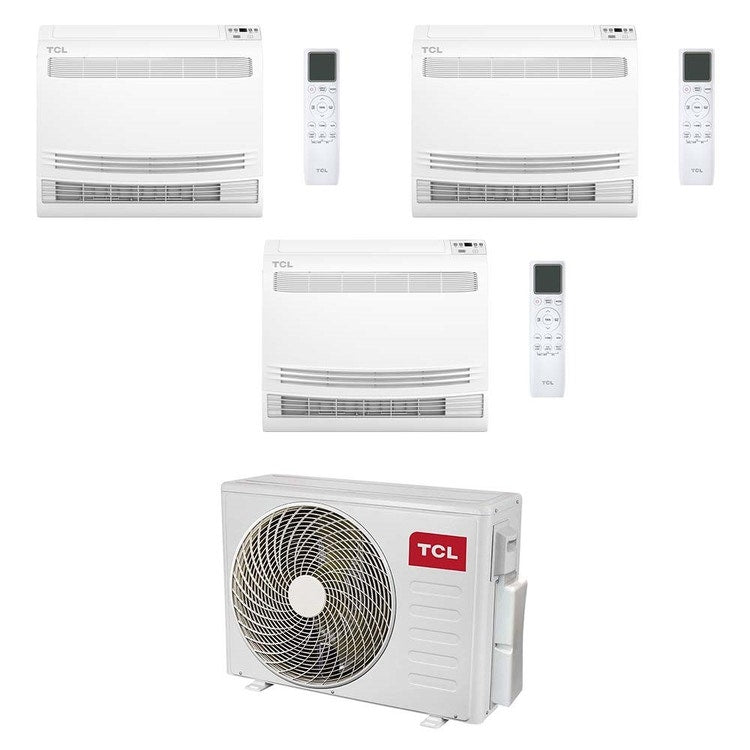 TCL 3-fach-Split-Klimagerät Konsole, Inverter, WLAN, Weiß – Außengerät R32 7,9 kW, Innengeräte 9000+12000+12000 BTU MT2730+MN[09|12|12]Z2