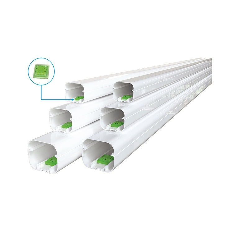 Tecnosystemi New Line Kabelkanal 2 m mit Wasserwaage L. 7,2 H. 6,4 T. 200 cm, Weiß EXCELLENS TB 72-EXC B-N11120072