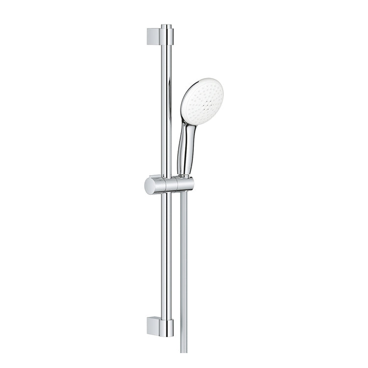 Grohe Duschset mit Duschstange H. 60 cm, Einhebelarmatur Tempesta 110 27597003 2 Strahlarte und 175 cm Schlauch, mit Verbrühschutzsystem und höhenverstellbarer Oberbefestigung, Chromoberfläche 27598003