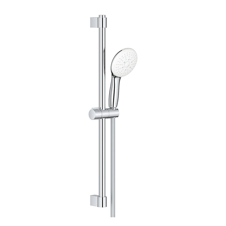 Grohe Duschset mit Duschstange H. 60 cm, Tempesta 110 Einhandbatterie 28261003 mit 3 Strahlarten und 175 cm Schlauch, mit Wassersparfunktion und Selector zum Einstellen des bevorzugten Strahls, höhenverstellbare obere Befestigung, Chromoberfläche 27794003