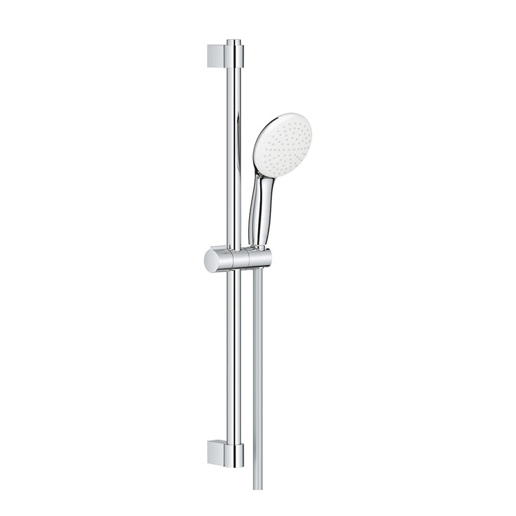 Grohe Duschset mit Duschstange H. 60 cm, Tempesta 110 27852003 Einhandbrause einzelne Strahlart und 175 cm Schlauch, mit verstellbarer oberer Befestigung und Verbrühschutzsystem, verchromt 27853003