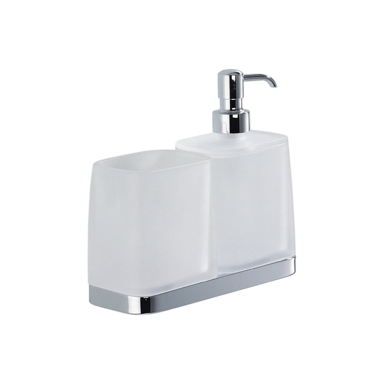 Colombo Design Trinkglashalter und Spender für Flüssigseife, Chromoberfläche TIME W42710CR-VAN