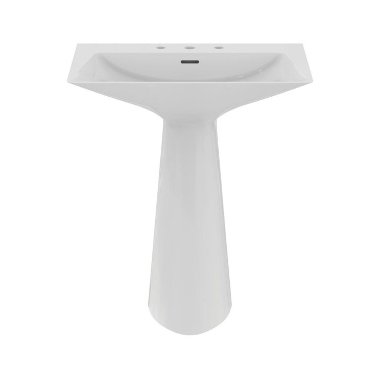 Ideal Standard Freistehendes Waschbecken, mit 3 Löchern für Armaturen, mit Überlauf, Weiß, glänzende Oberfläche TIPO-Z T442601