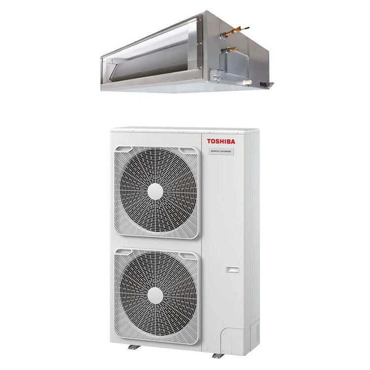 Toshiba Monosplit-Klimagerät Kanalgerät hohe Pressung, Inverter – Außengerät BIG Digital Inverter 19 kW dreiphasig, Innengerät 65000 BTU RAV-GM2243AT8P-E+RAV-RM2241DTP-E2