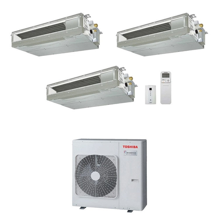 Toshiba 3-fach-Split-Klimagerät Kanalgerät, Inverter – Außengerät R32 10 kW, Innengeräte 13000+13000+24000 BTU RAS-5M34G3AVG-E+RAS-M[13|13|24]U2DVG-E